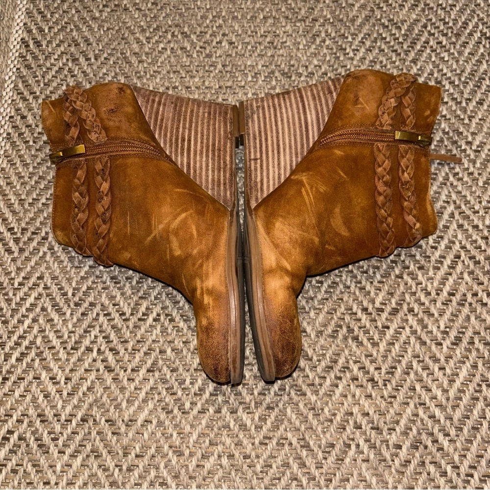 FRANCO SARTO Loni Wedge Booties Suede Size 9.5 - Picture 3 of 8